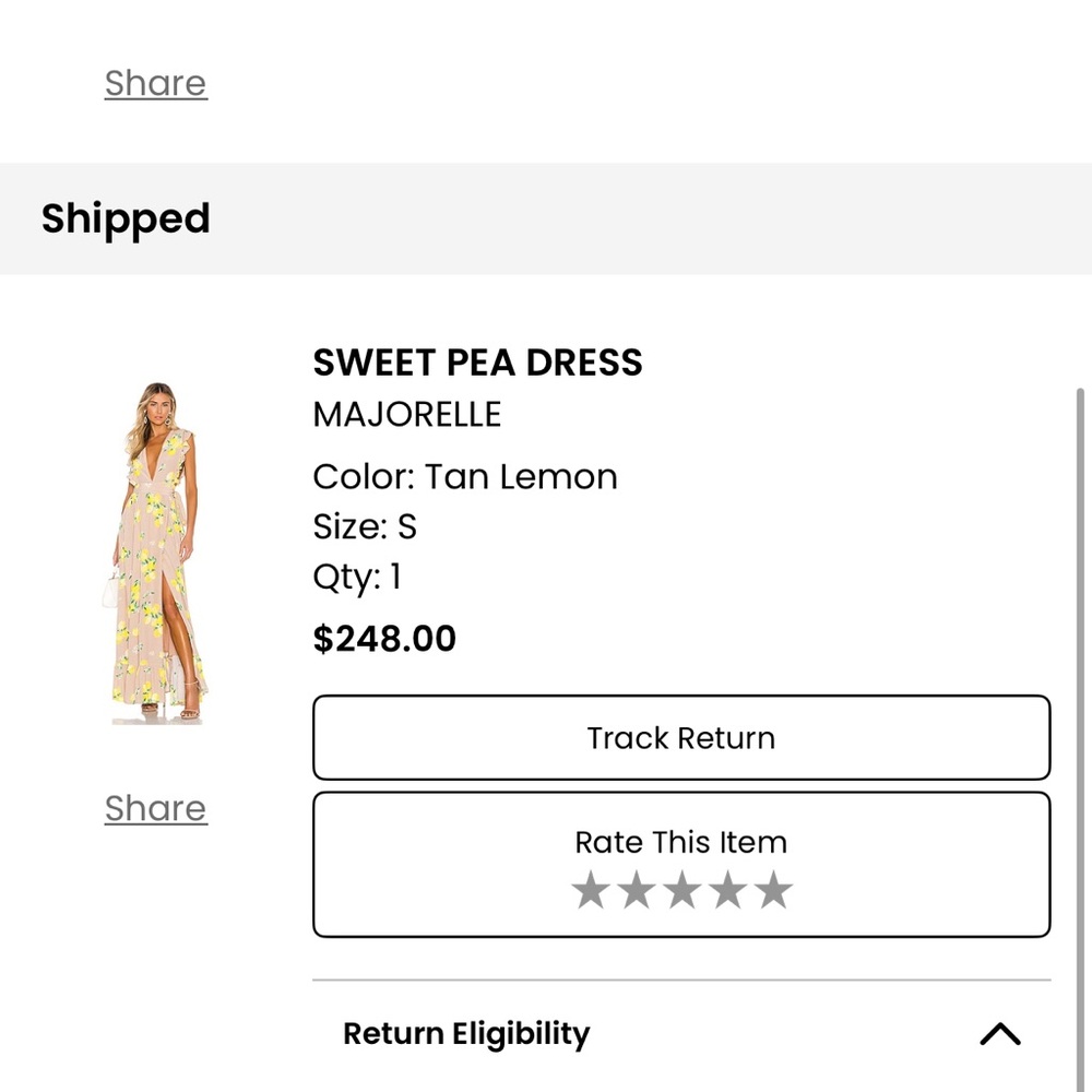 - Majorelle Sweet Pea Dress - Tan Lemon